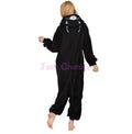 Kigurumi Onesie Chat Noir et Blanc en Flanelle - Costume Animal pour Adultes