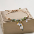 Bracelet en émail dessin animé chat et fleur - Bijoux d'amitié pour filles et femmes