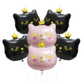 Ballons en forme de chat rose ou noir- Décoration festive