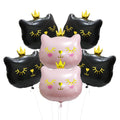 Ballon Couronne Rose en Aluminium pour Chat - Décoration Anniversaire