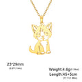 Collier pendentif chaton sauvage en acier inoxydable