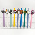 Stylo à bille Macaron chat 9 pièces - Fournitures de bureau mignonnes et amusantes