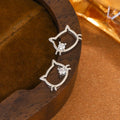 Boucles d'oreilles chat mignon en argent sterling 925 - Uini Tail