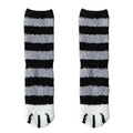 Chaussettes blanches kawaii avec motifs 3D chien et chat pour femmes - Chaudes et confortables