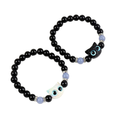 Bracelet lumineux en couple avec tête de chat