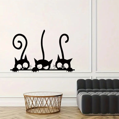 Autocollant Mural Chat Noir pour Décoration de Chambre