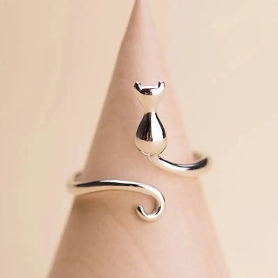 Bague ajustable pour amoureux des chats