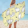 Serviette de plage en microfibre pour enfants chat noir et blanc
