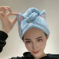 Bonnet de cheveux de chat mignon en microfibre – séchage rapide pour cheveux longs
