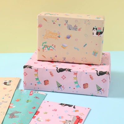 Papier Cadeau Cartoon Chat 50x70 cm - 3/6 Feuilles