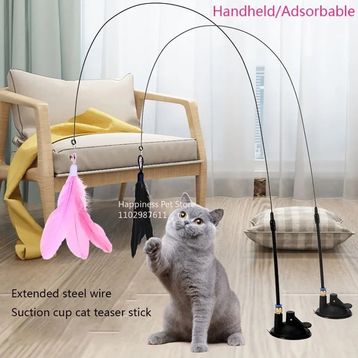Jouet pour chat avec cloche arc-en-ciel et ventouse - Durable et auto-haut