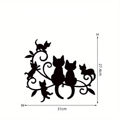 Sticker mural silhouette de chat noir pour décoration intérieure