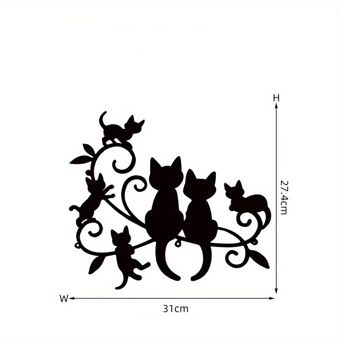 Sticker mural silhouette de chat noir pour décoration intérieure
