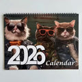 Calendrier suspendu 2026 - Chats mignons avec lunettes à la mode