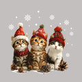 Autocollant Mural Chat avec Chapeau de Noël - Décoration Adhésive pour Fenêtre et Mur