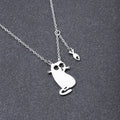 Collier Pendentif Petit Chat Noir en Acier Inoxydable