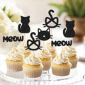 24 Pièces Cupcake Toppers Chat - Décoration Gâteau Anniversaire Thème Chaton