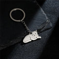Porte-clés chatons heureux en acier inoxydable - Accessoire mignon pour femmes