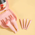 Ensemble de 6 Mini Pinceaux de Maquillage de Voyage avec Miroir et Boîte de Rangement Chat - Pinceaux de Mélange pour Poudre et Blush