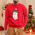 Sweatshirt Noël avec imprimé chat