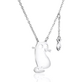 Collier Pendentif Petit Chat Noir en Acier Inoxydable