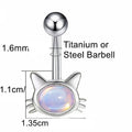 Piercing de Navel en Titanium Hypoallergénique avec Opale