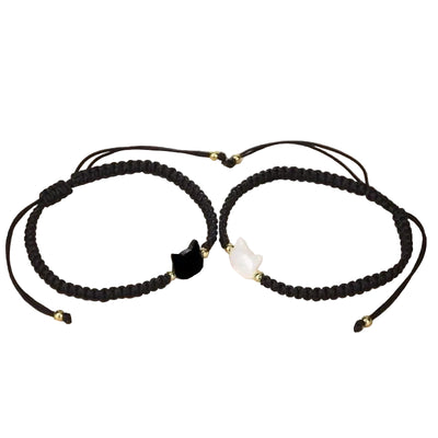 Bracelet en perles tressées pour amoureux des chats
