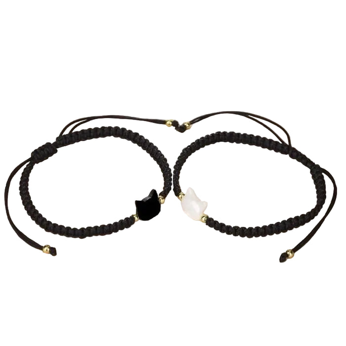 Bracelet en perles tressées pour amoureux des chats