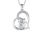 Collier chat en forme de cœur