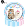 Kit de fête chat avec assiettes, gobelets, serviettes et décoration anniversaire