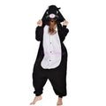 Combinaison Kigurumi Chat Noir et Blanc en Flanelle