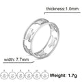 Bague Chat Creuse en Acier Inoxydable Argenté pour Femme - Idée Cadeau Anniversaire et Mariage