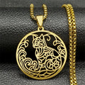 Collier pendentif chat en acier inoxydable - Style hip-hop fleur noire - Unisexe