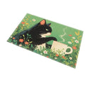 Napperon imprimé chat noir - Décor de table en lin pour fête d'anniversaire
