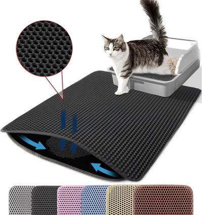 Tapis Antiglisse pour Litière de Chat - Grande Taille