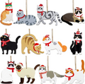 Ornements de Noël en bois pour chats - Set de 24 décorations