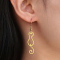 Boucles d'oreilles pendantes queue de chat - Acier inoxydable - CatNShop