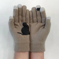 Gants en cachemire épais chat dessin animé pour hommes et femmes - Hiver chaud et froid