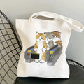 Sac Fourre-Tout Kawaii Chats Manga - Grand Sac de Plage en Toile pour Femme