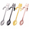 Cuillère à café en acier inoxydable forme chat - Mini cuillère dessert et glace
