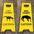Nouveau Signe Drôle de Vomissement de Chat - Cadeau Jaune Vif