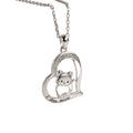 Collier chat en forme de cœur