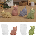 Moules à Bougies en Silicone Chaton 3D - Artisanat Mignon pour Animaux de Compagnie
