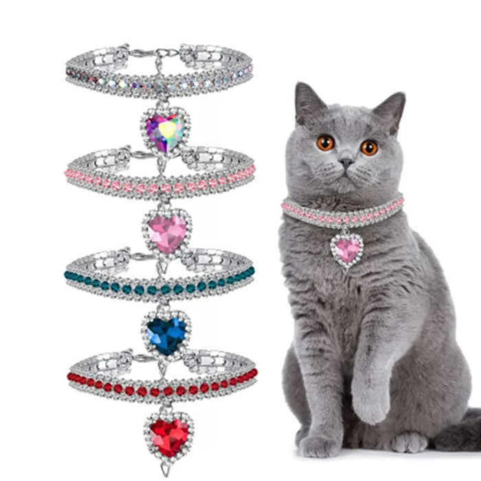 Collier en strass scintillant pour chaton et chiot - Accessoire élégant pour animaux