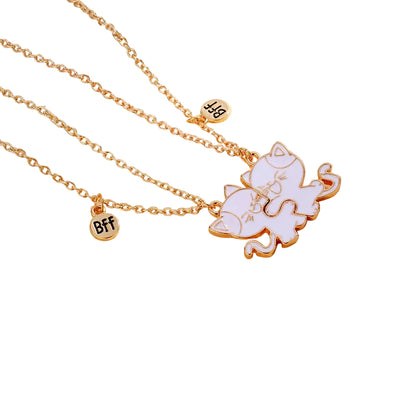 Collier Pendentif Puzzle en Forme de Chat - Amies pour Toujours