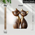 Sculpture Couple de Chatons en Bois 2D - Décoration Charme pour Maison et Bureau