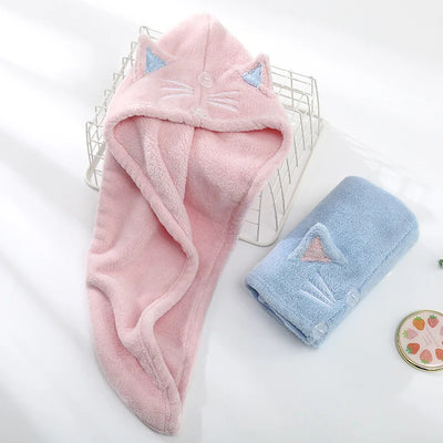 Serviette en microfibre absorbante pour cheveux longs
