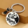 Porte-clés Chat Maman - Cadeau Unique pour Femmes Amoureuses des Chats Noirs - Idéal Anniversaire et Halloween