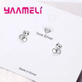 Boucles d'oreilles chat en argent 925 avec zircone cubique