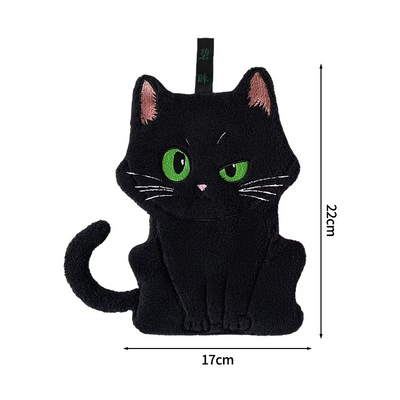Serviette en Microfibre Chat Noir
